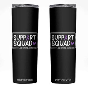 Support Squad Alzheimers Skinny Tumbler Purple Ribbon Hope Strength Love