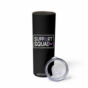 Support Squad Alzheimers Skinny Tumbler Purple Ribbon Hope Strength Love