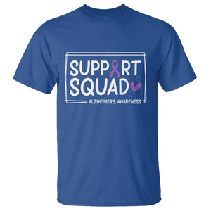 Support Squad Alzheimers T Shirt Purple Ribbon Hope Strength Love