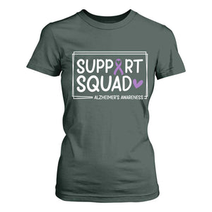 Support Squad Alzheimers T Shirt For Women Purple Ribbon Hope Strength Love