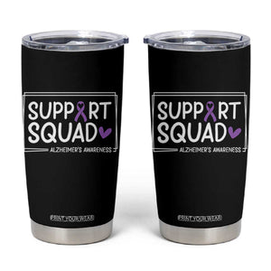 Support Squad Alzheimers Tumbler Cup Purple Ribbon Hope Strength Love