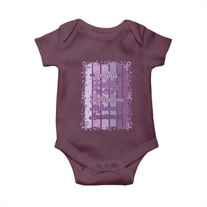 Purple Ribbon Alzheimers Caregiver Squad Gift Baby Onesie In This Family We Support Together