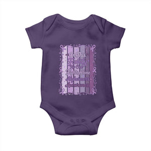Purple Ribbon Alzheimers Caregiver Squad Gift Baby Onesie In This Family We Support Together