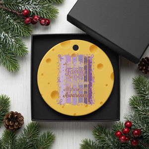 Purple Ribbon Alzheimers Caregiver Squad Gift Ceramic Ornament In This Family We Support Together