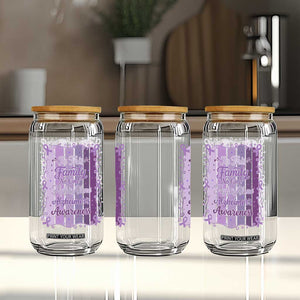 Purple Ribbon Alzheimers Caregiver Squad Gift Glass Can In This Family We Support Together