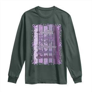 Purple Ribbon Alzheimers Caregiver Squad Gift Long Sleeve Shirt In This Family We Support Together