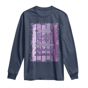 Purple Ribbon Alzheimers Caregiver Squad Gift Long Sleeve Shirt In This Family We Support Together