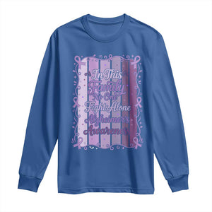 Purple Ribbon Alzheimers Caregiver Squad Gift Long Sleeve Shirt In This Family We Support Together