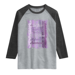 Purple Ribbon Alzheimers Caregiver Squad Gift Raglan Shirt In This Family We Support Together