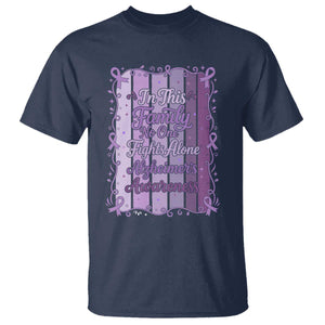 Purple Ribbon Alzheimers Caregiver Squad Gift T Shirt In This Family We Support Together