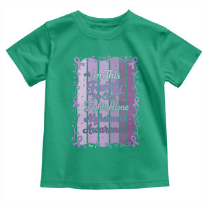 Purple Ribbon Alzheimers Caregiver Squad Gift Toddler T Shirt In This Family We Support Together