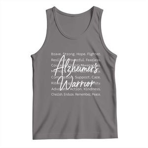 Alzheimers Warrior Purple Ribbon Support Word Cloud Typography Tank Top