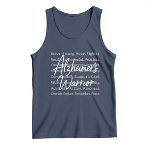 Alzheimers Warrior Purple Ribbon Support Word Cloud Typography Tank Top