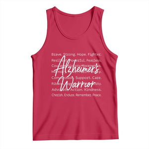 Alzheimers Warrior Purple Ribbon Support Word Cloud Typography Tank Top