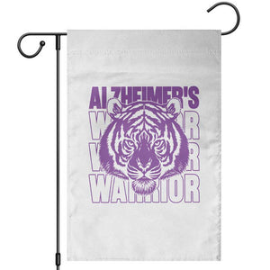 Alzheimer's Warrior Garden Flag Purple Tiger Ribbon Support Graphic