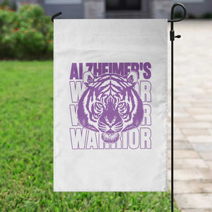 Alzheimer's Warrior Garden Flag Purple Tiger Ribbon Support Graphic
