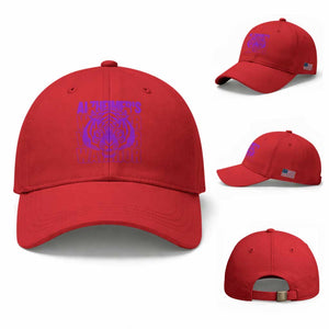 Alzheimer's Warrior Baseball Cap Purple Tiger Ribbon Support Graphic