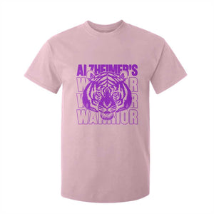 Alzheimer's Warrior T Shirt For Kid Purple Tiger Ribbon Support Graphic