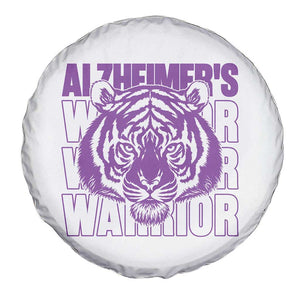Alzheimer's Warrior Spare Tire Cover Purple Tiger Ribbon Support Graphic