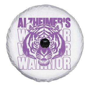 Alzheimer's Warrior Spare Tire Cover Purple Tiger Ribbon Support Graphic