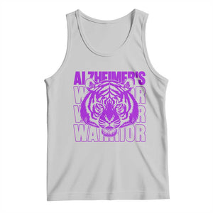 Alzheimer's Warrior Tank Top Purple Tiger Ribbon Support Graphic