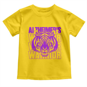 Alzheimer's Warrior Toddler T Shirt Purple Tiger Ribbon Support Graphic