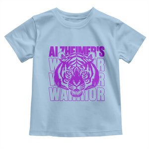 Alzheimer's Warrior Toddler T Shirt Purple Tiger Ribbon Support Graphic
