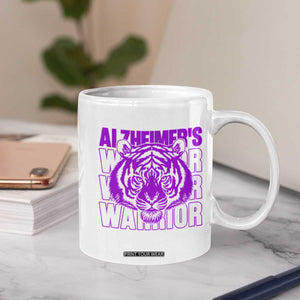 Alzheimer's Warrior Coffee Mug Purple Tiger Ribbon Support Graphic