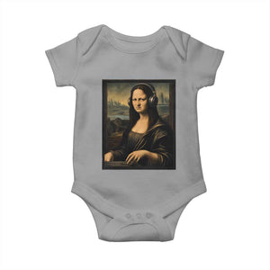 Funny Mona Lisa Bass Face Baby Onesie Vintage DJ Producer Music Lover Gift