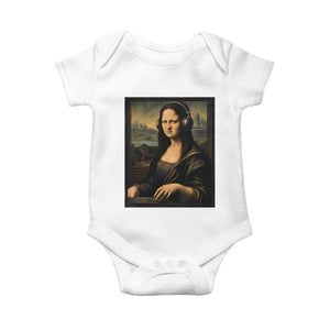 Funny Mona Lisa Bass Face Baby Onesie Vintage DJ Producer Music Lover Gift