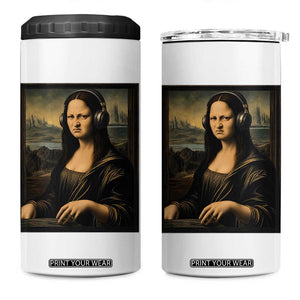 Funny Mona Lisa Bass Face 4 in 1 Can Cooler Tumbler Vintage DJ Producer Music Lover Gift TS12 One Size: 16 oz White Print Your Wear
