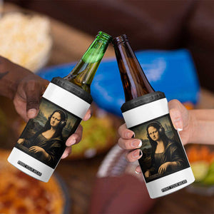 Funny Mona Lisa Bass Face 4 in 1 Can Cooler Tumbler Vintage DJ Producer Music Lover Gift TS12 Print Your Wear