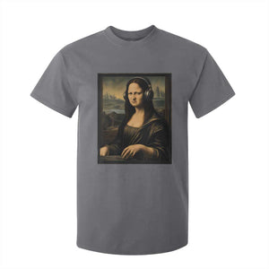 Funny Mona Lisa Bass Face T Shirt For Kid Vintage DJ Producer Music Lover Gift