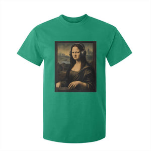 Funny Mona Lisa Bass Face T Shirt For Kid Vintage DJ Producer Music Lover Gift