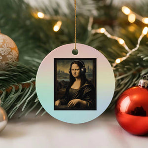 Funny Mona Lisa Bass Face Ceramic Ornament Vintage DJ Producer Music Lover Gift