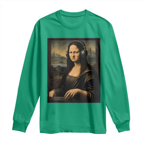 Funny Mona Lisa Bass Face Long Sleeve Shirt Vintage DJ Producer Music Lover Gift