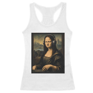 Funny Mona Lisa Bass Face Racerback Tank Top Vintage DJ Producer Music Lover Gift