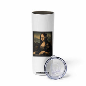 Funny Mona Lisa Bass Face Skinny Tumbler Vintage DJ Producer Music Lover Gift