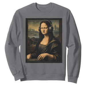 Funny Mona Lisa Bass Face Sweatshirt Vintage DJ Producer Music Lover Gift