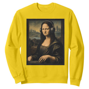 Funny Mona Lisa Bass Face Sweatshirt Vintage DJ Producer Music Lover Gift