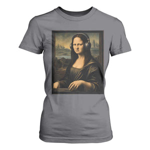 Funny Mona Lisa Bass Face T Shirt For Women Vintage DJ Producer Music Lover Gift TS12 Charcoal Print Your Wear