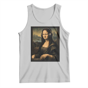 Funny Mona Lisa Bass Face Tank Top Vintage DJ Producer Music Lover Gift