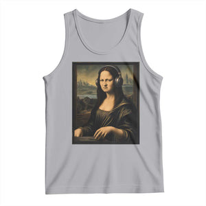 Funny Mona Lisa Bass Face Tank Top Vintage DJ Producer Music Lover Gift
