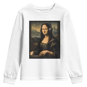 Funny Mona Lisa Bass Face Youth Sweatshirt Vintage DJ Producer Music Lover Gift