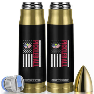 Pickleball Patriotic Bullet Tumbler American Flag Sport Gift TS12 Black Print Your Wear