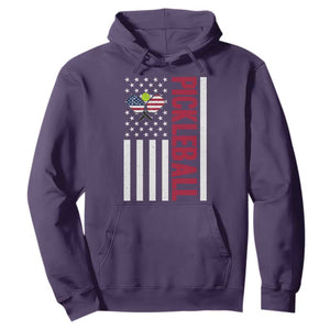 Pickleball Patriotic Hoodie American Flag Sport Gift TS12 Purple Print Your Wear