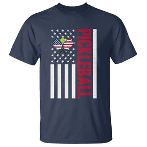 Pickleball Patriotic T Shirt American Flag Sport Gift TS12 Navy Print Your Wear
