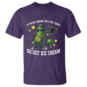 Funny Pickle Playing Pickleball T Shirt If You Want Soft Serve Eat Ice Cream TS12 Purple Print Your Wear