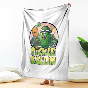 Funny Pickleball Lover Throw Blanket Pickle Ballin Quote TS12 Print Your Wear