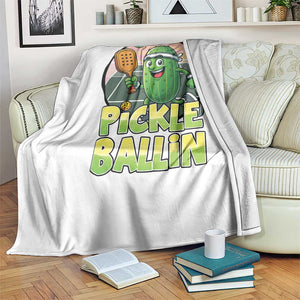 Funny Pickleball Lover Throw Blanket Pickle Ballin Quote TS12 Print Your Wear